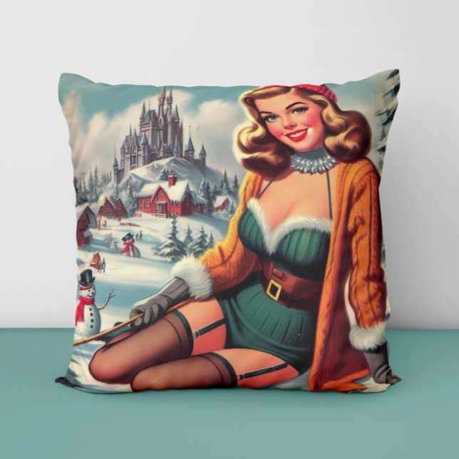 Cute Retro Winter Pin-up Kissen (Von Creator hochgeladen)