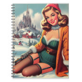 Cute Retro Winter Pin-up Notizblock (Vorderseite)