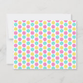 Cute Retro Yellow Pink Blue Daisies Mitteilungskarte (Rückseite)
