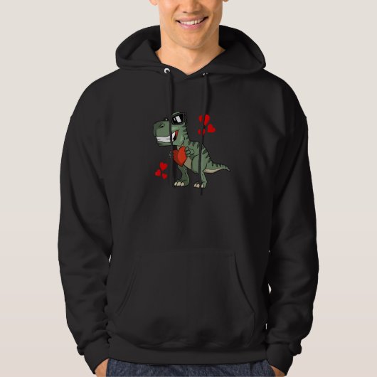 Cute Rex   Dinosaur in Love Hoodie (Vorderseite)