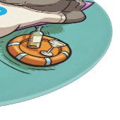 Cute Rhino BBQ Master Relaxed Rhinoceros Cartoon Schneidebrett (Ecke)