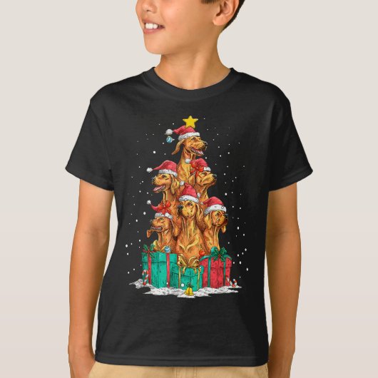 Cute Rhodesian Ridgeback Le Dog Christmas Tree Xma T-Shirt (Vorderseite)