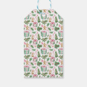 Cute Ribbon Pink and Green Christmas Theme Geschenkanhänger (Rückseite)