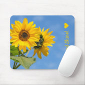 Cute Rise and Shine Sunflowers Upload Foto von Tex Mousepad (Mit Mouse)