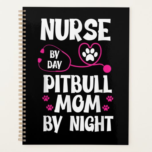 Cute RN Nurse Pit Bull Mom Paw Dog Puppy Lover Planer (Vorderseite)