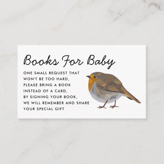 Cute Robin Book Request Enclosure Card Begleitkarte (Vorderseite)