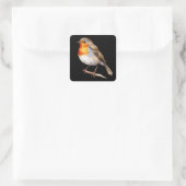 Cute Robin Quadratischer Aufkleber (Tasche)