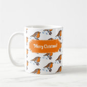 Cute Robin Red Breast Merry Christmas! Pattern Kaffeetasse (Links)