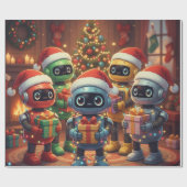 Cute Robot Christmas Holiday Geschenkpapier (Flach)