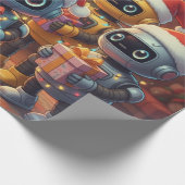 Cute Robot Christmas Holiday Geschenkpapier (Ecke)