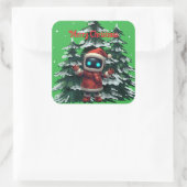 cute robot Christmas holiday Sticker (Tasche)