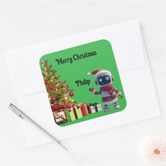cute robot Christmas holiday Sticker (Umschlag)