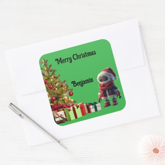 cute robot Christmas holiday Sticker (Umschlag)