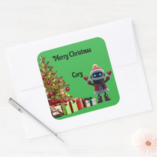 cute robot Christmas holiday Sticker (Umschlag)