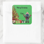 cute robot Christmas holiday Sticker (Tasche)