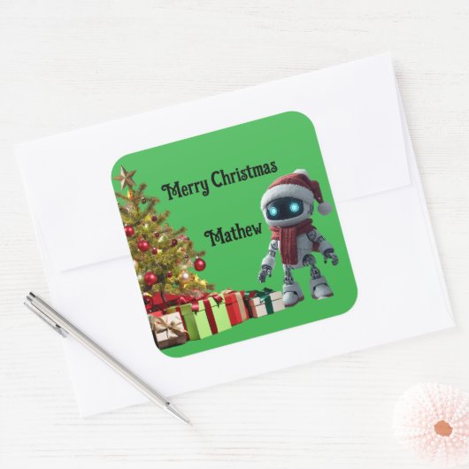 cute robot Christmas holiday Sticker (Umschlag)
