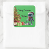 cute robot Christmas holiday Sticker (Tasche)