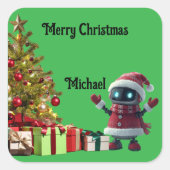 cute robot Christmas holiday Sticker (Vorderseite)