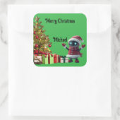 cute robot Christmas holiday Sticker (Tasche)