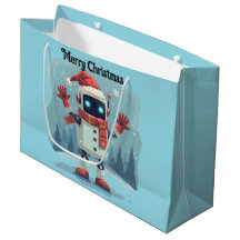 cute robot Christmas holiday tech Gift Bag