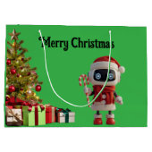 cute robot Christmas holiday tech Gift Bag Große Geschenktüte (Rückseite)