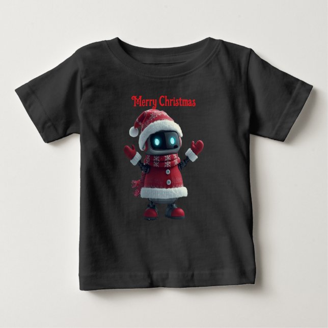 cute robot Christmas holiday tech T-Shirt (Vorderseite)