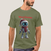  cute robot Christmas holiday tech T-Shirt (Vorderseite)