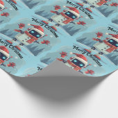 cute robot Christmas holiday tech Wrapping Paper Geschenkpapier (Ecke)