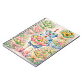 Cute Robot Flower Notebook Notizblock (Linke Seite)