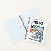 Cute Robot Hello World Programmer Notebook  Notizblock (Innenseite)