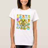 Cute Robot Numbers Maths T Shirt for Kids (Vorderseite)