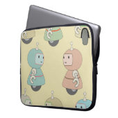 Cute Robot Pattern Laptopschutzhülle (Vorderseite Links)