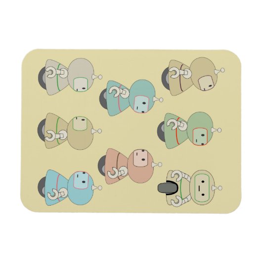 Cute Robot Pattern Magnet (Horizontal)