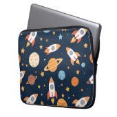 Cute Rockets Planets Space Pattern Laptopschutzhülle (Vorderseite Links)