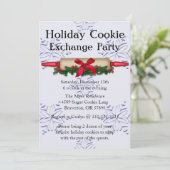 Cute Rolling Pin Cookie Exchange Holiday Invite Einladung (Stehend Vorderseite)