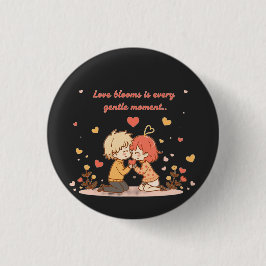 Cute Romantic Anime Couple - Love Moment Button