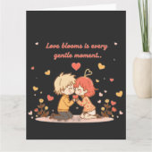 Cute Romantic Anime Couple - Love Moment Karte (Vorderseite)