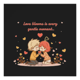 Cute Romantic Anime Couple - Love Moment Poster