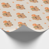 Cute Romantic Capybara Geschenkpapier (Ecke)