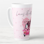 Cute Romantic Couple Names Valentines Day Milchtasse (Linke Ecke)