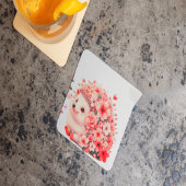  Cute Romantic Floral Hedgehog Duo Illustration Glasuntersetzer