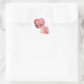 Cute Romantic Floral Hedgehog Duo Illustration Runder Aufkleber (Tasche)