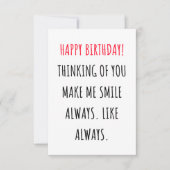 Cute romantic happy birthday card dankeskarte (Vorderseite)