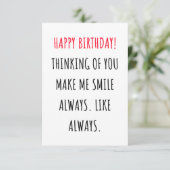 Cute romantic happy birthday card dankeskarte (Stehend Vorderseite)