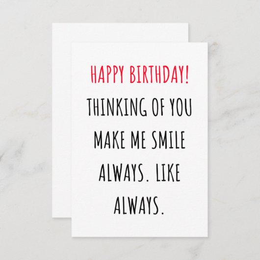 Cute romantic happy birthday card dankeskarte (Vorne/Hinten)