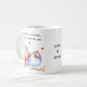 Cute Romantic Love Birds Valentine's Day Kaffeetasse (Vorderseite Links)