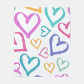 Cute Romantic Pastel Hearts Fleecedecke (Vorderseite)