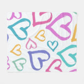Cute Romantic Pastel Hearts Fleecedecke (Vorderseite (Horizontal))