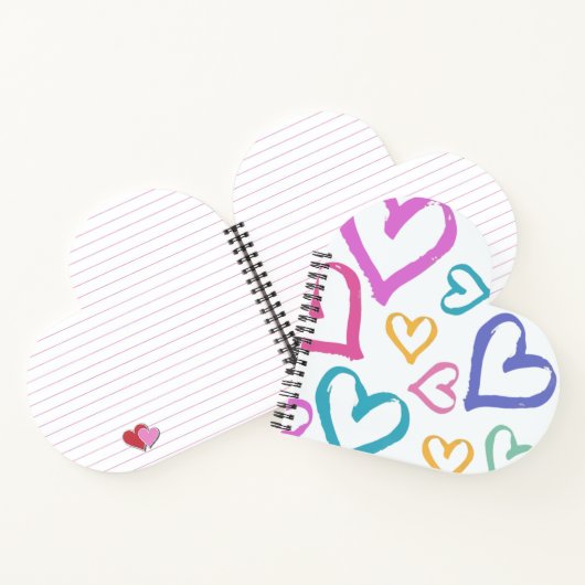 Cute Romantic Pastel Hearts Notizblock (Innenseite)