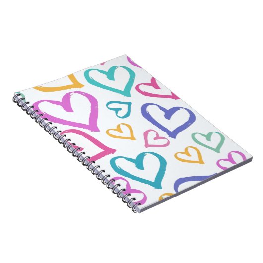 Cute Romantic Pastel Hearts Notizblock (Rechte Seite)